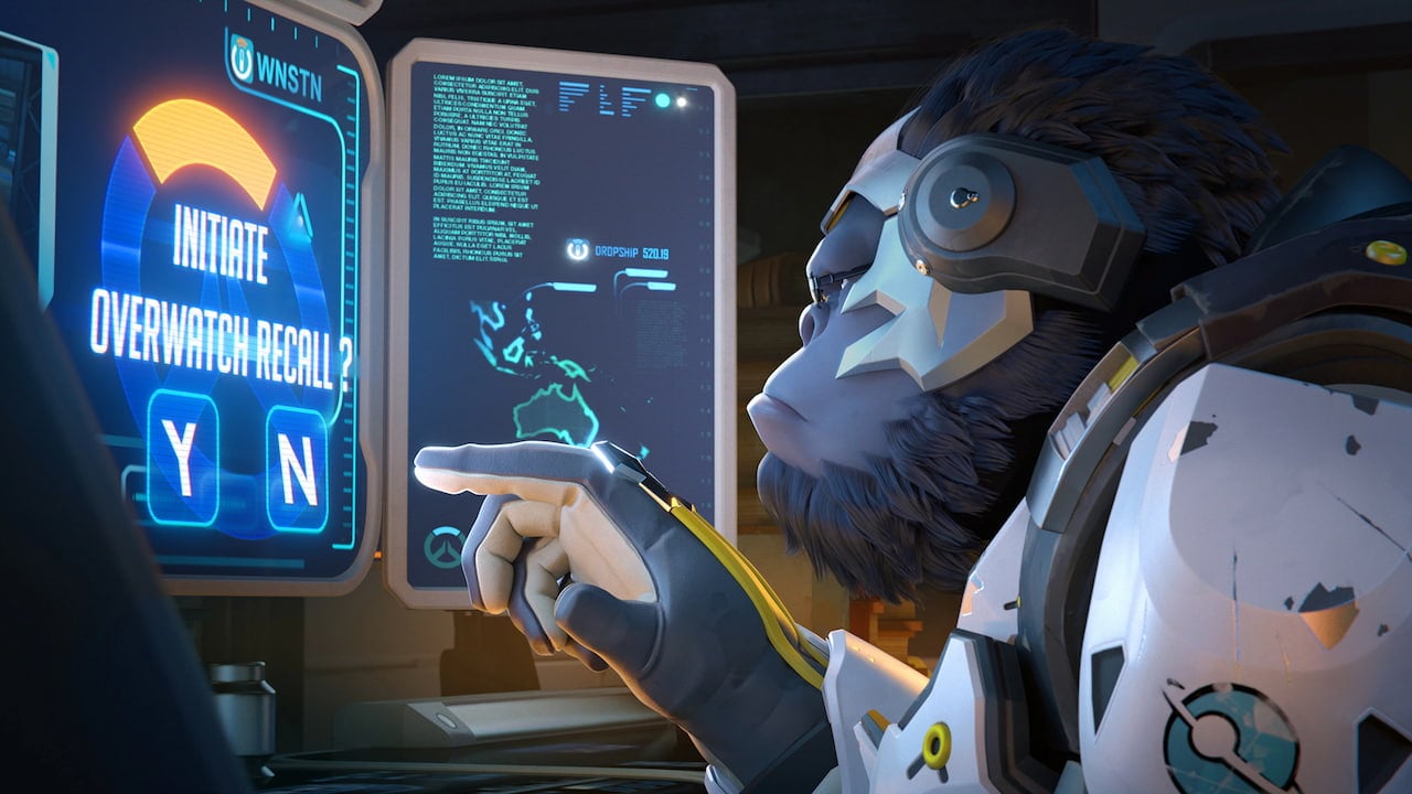 Winston, a large, bespectacled gorilla, initiates the Overwatch Recall.