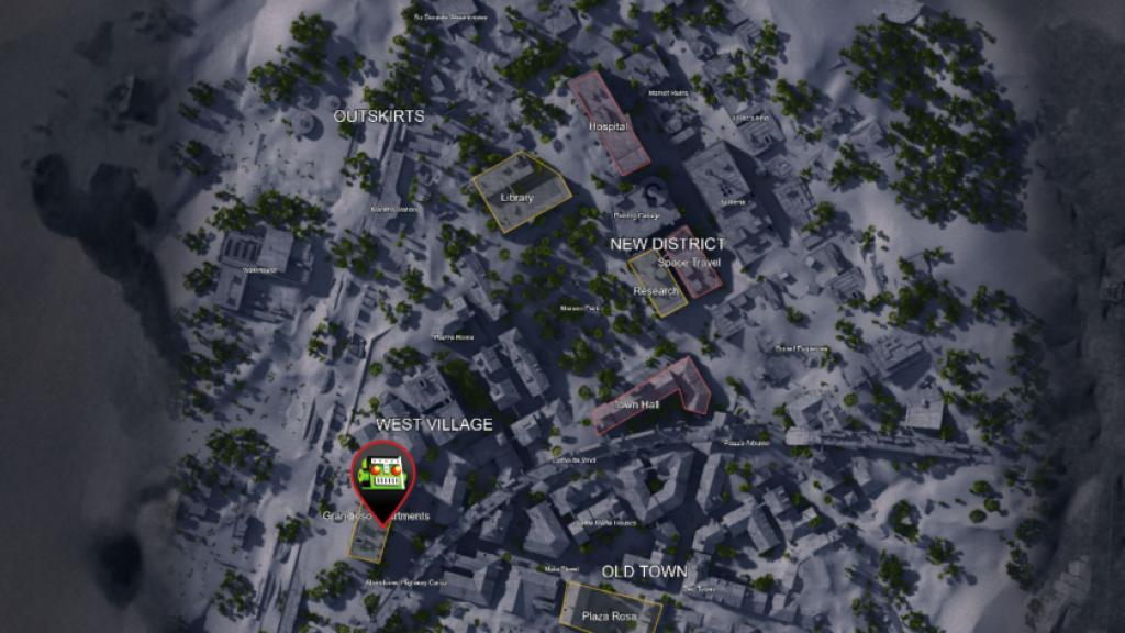 Location of the antenna on Grandioso Towers