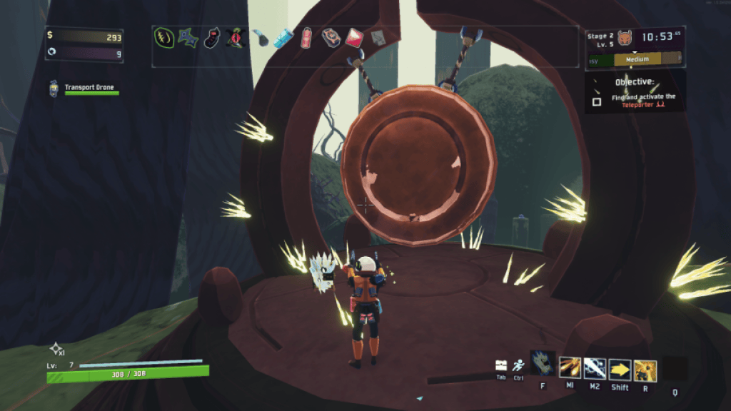Activating the shrine in Risk of Rain 2