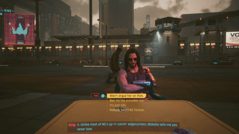 Speaking with King in Cyberpunk 2077