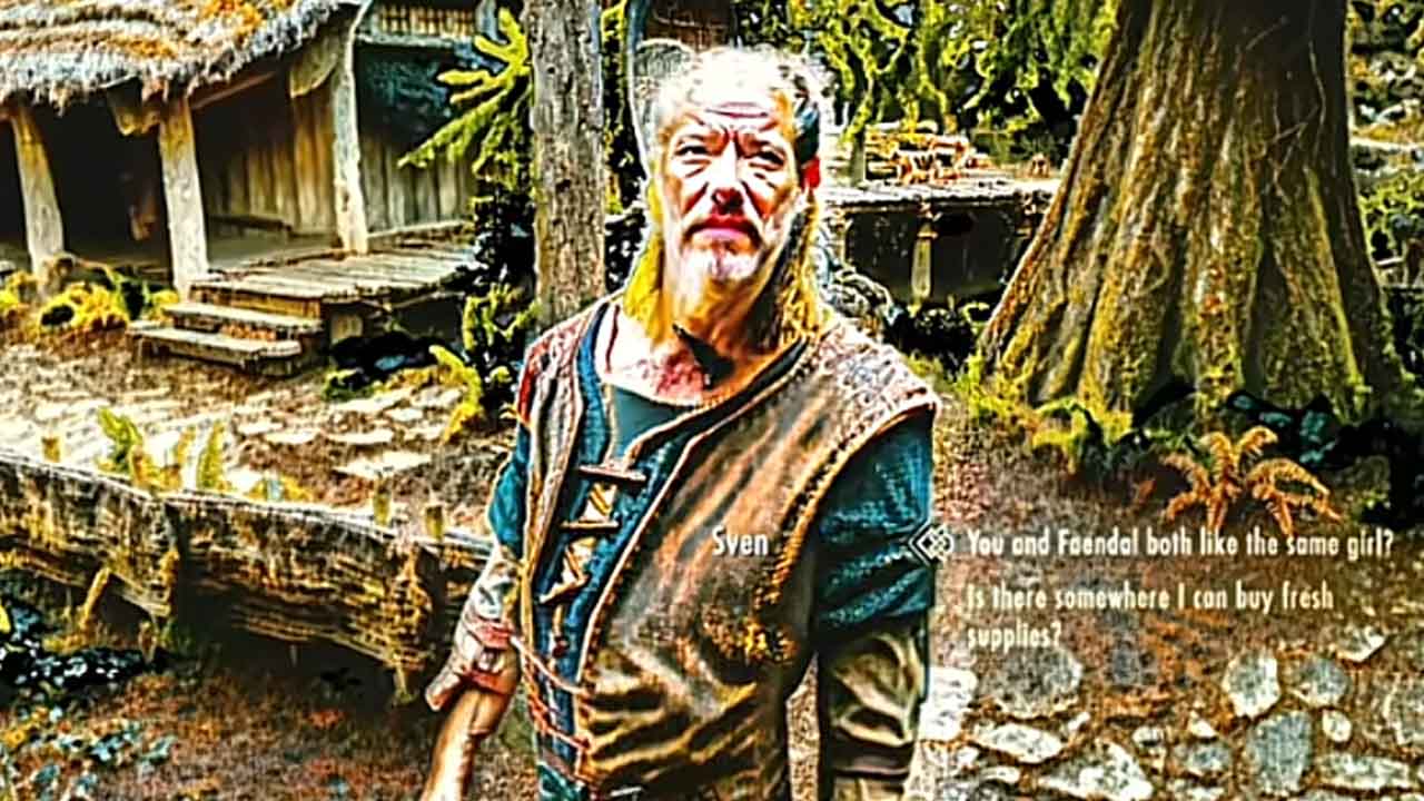 A Skyrim inhabitant on max DLSS 5