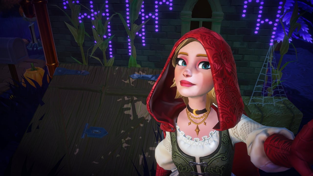 Taking picture with basement door in disney dreamlight valley