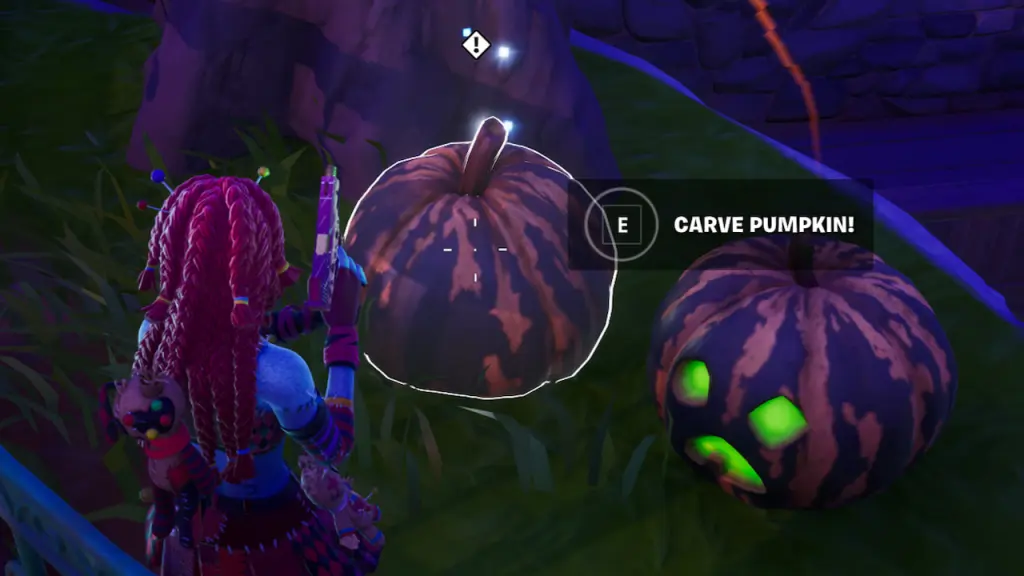 player about to carve pumpkin in fortnite