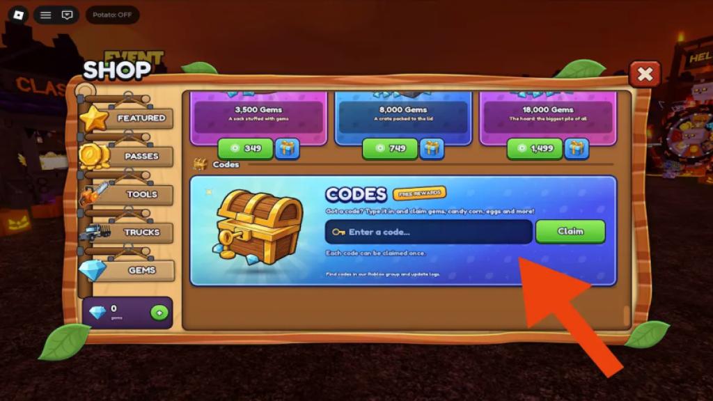 chop a forest how to redeem codes