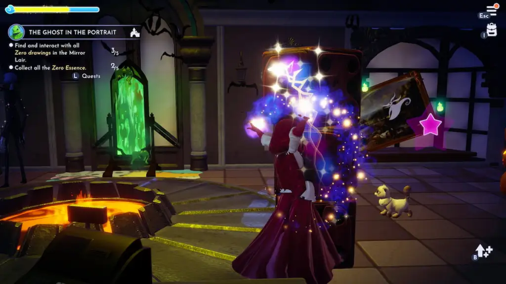 Using magic to clear away a zero drawing in disney dreamlight valley