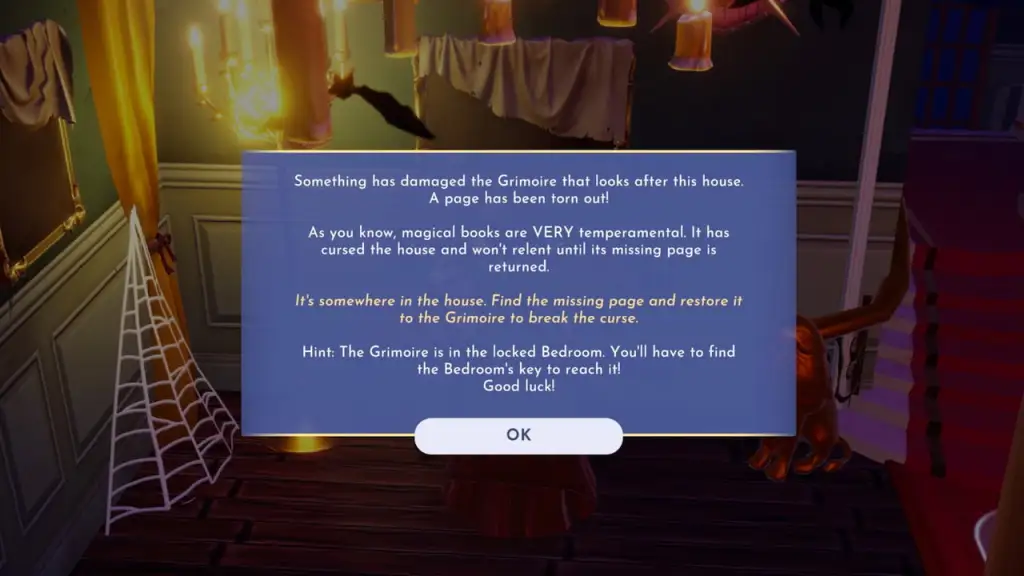 Haunted house text hints in Disney Dreamlight Valley Haunted Floating Festival