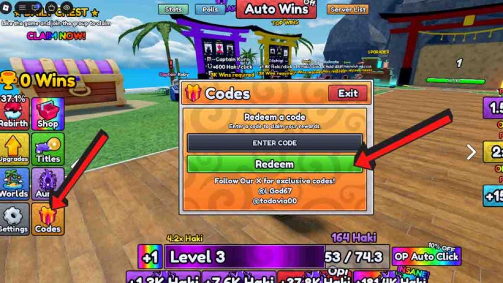 How To Redeem +1 Haki Evolution Codes