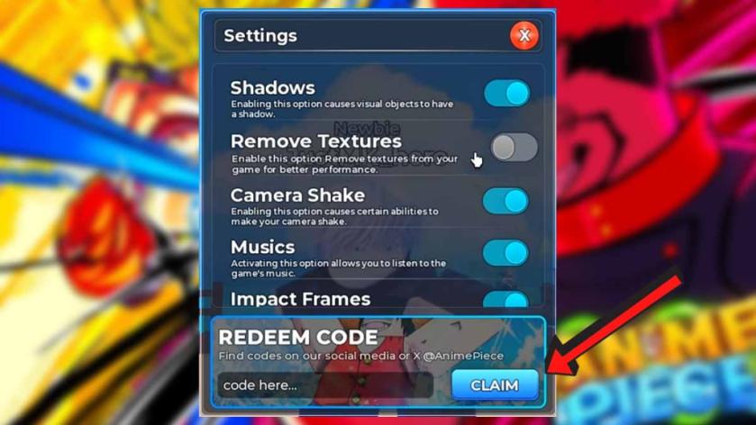 How To Redeem Anime Piece Codes
