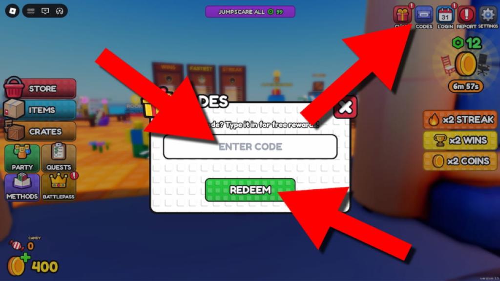 How to redeem Solve The Cube codes in Roblox by opening Codes, entering a code, and clicking Redeem.