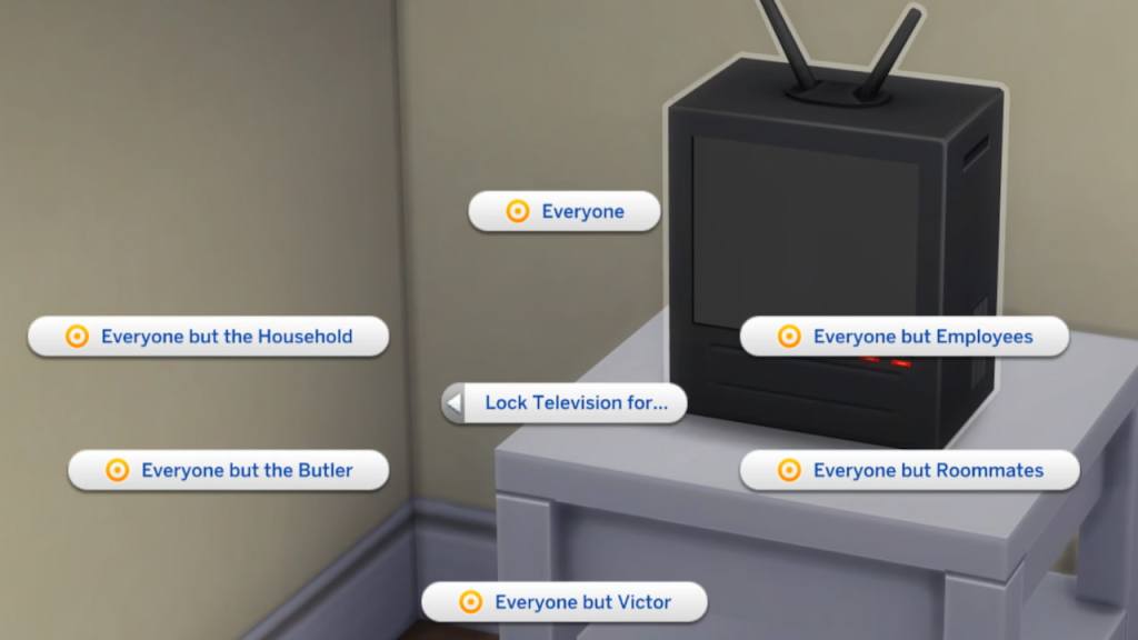 A locked tv in the sims 4