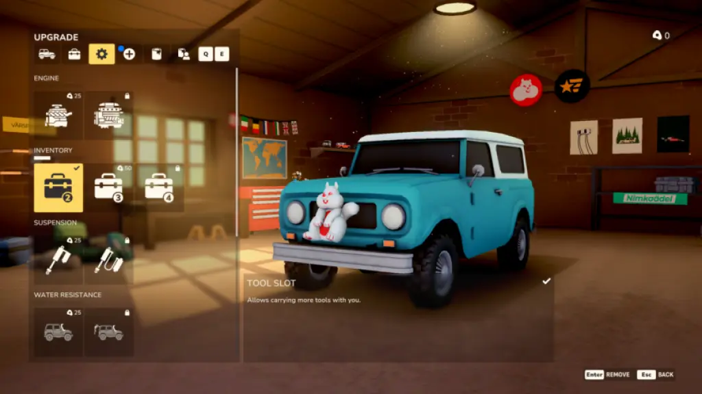The inventory upgrade in Over the Hill