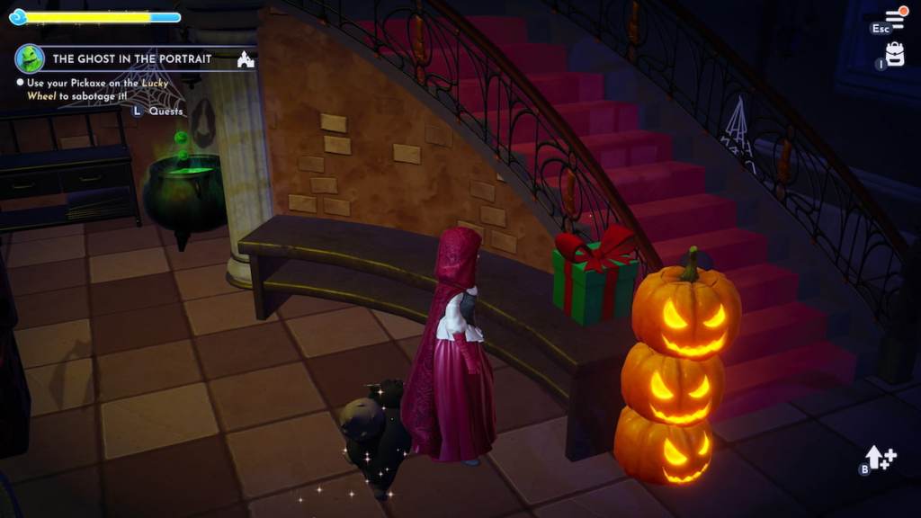 Placing box to distract oogie boogie in disney dreamlight valley