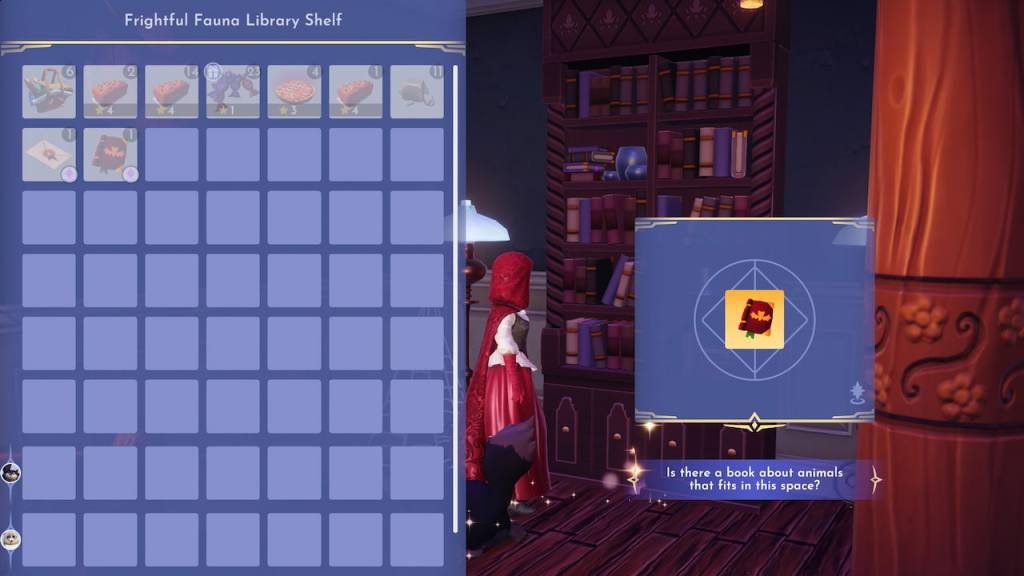 Placing first book in Disney Dreamlight Valley Haunted Floating Festival event