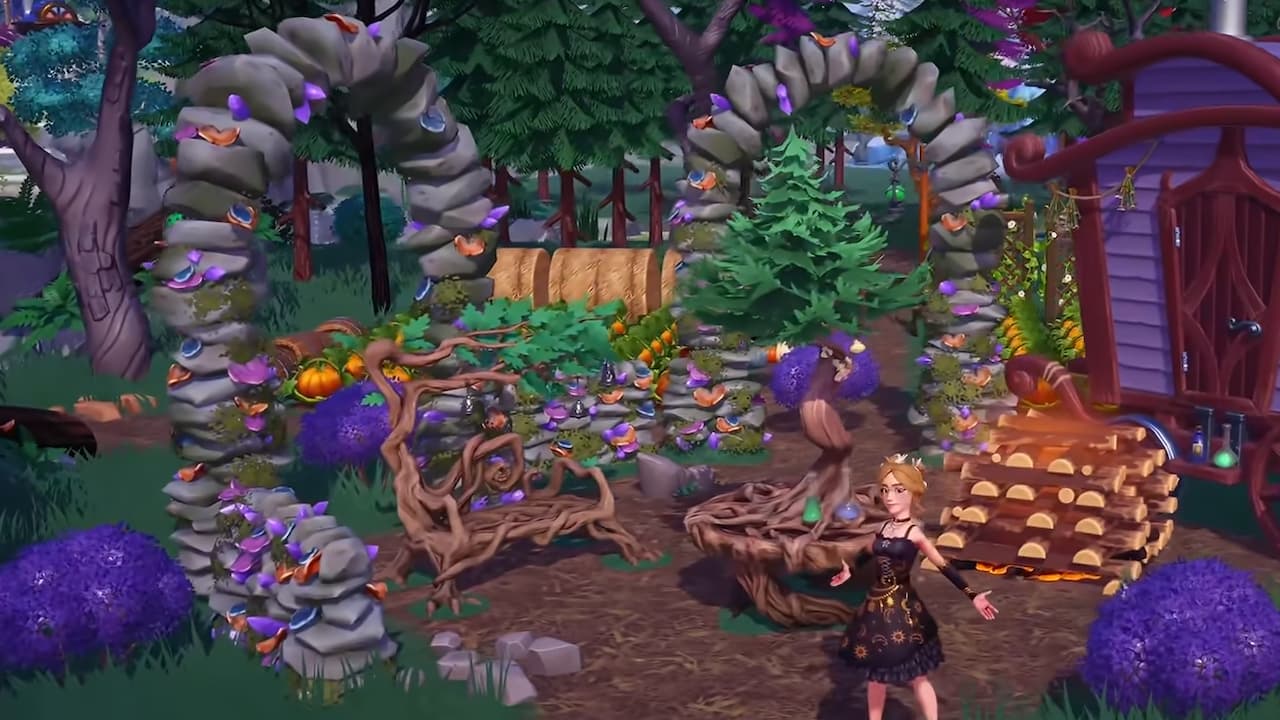 Player standing by preset decorated area outside in disney dreamlight valley