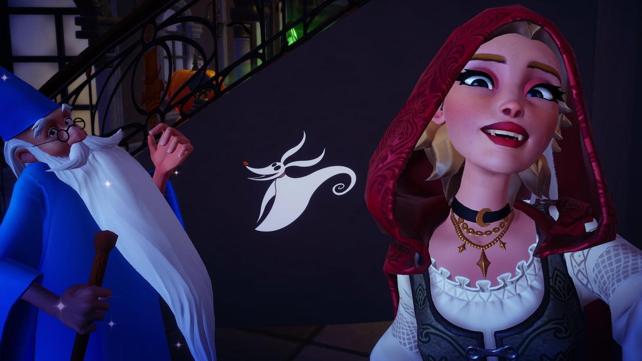 Player taking selfie with Merlin by Zero drawing in disney dreamlight valley