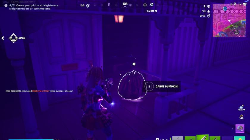 Pumpkin on porch in fortnite