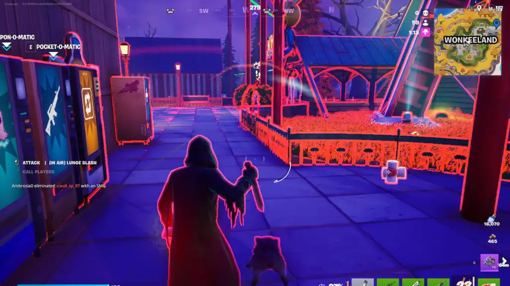 Revealing a player in fortnite