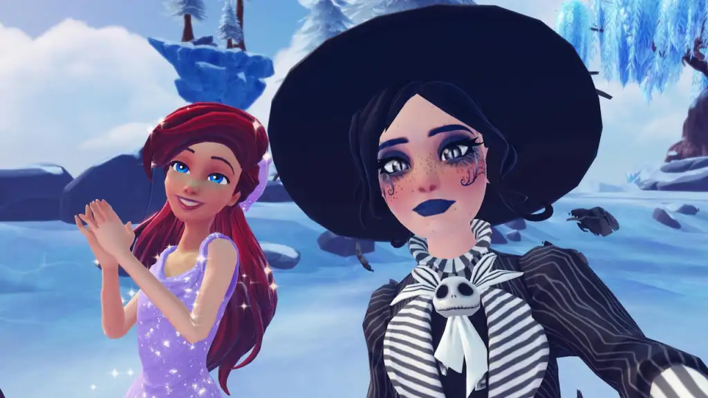 Taking picture with ariel in disney dreamlight valley