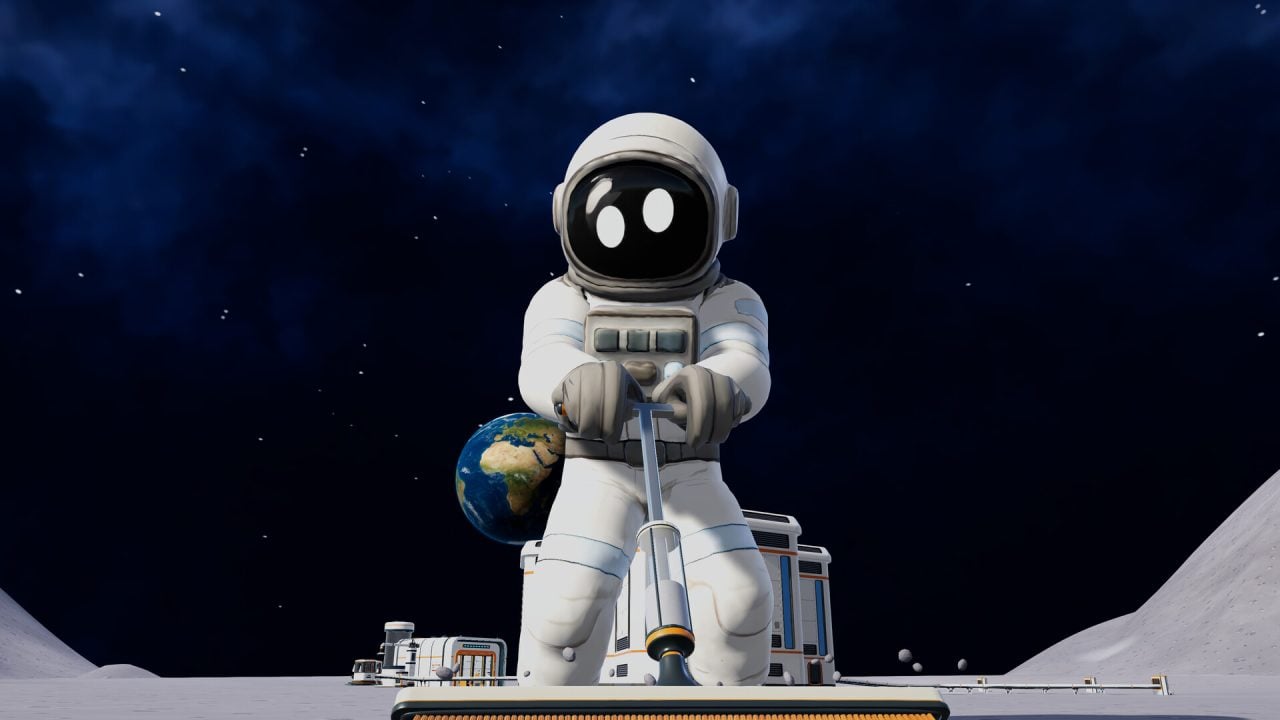 Player sweeping the moon in Moon Sweepers