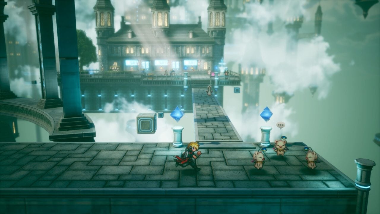 Rain running on the bridge in Final Fantasy Resonance