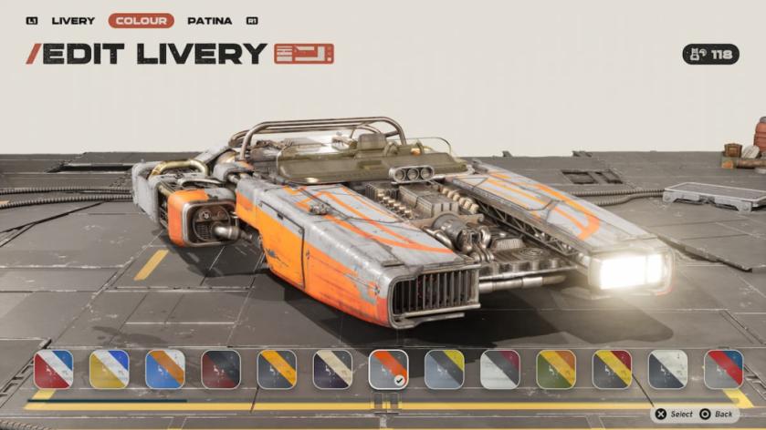 Vehicles are not super customizable, and most of your options come down to livery and chassis designs. Image via Secret Mode