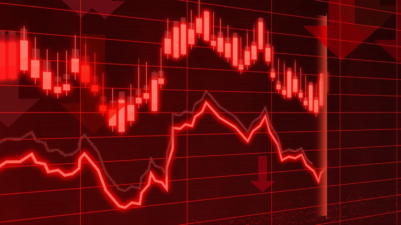 Stock market down stock Image.