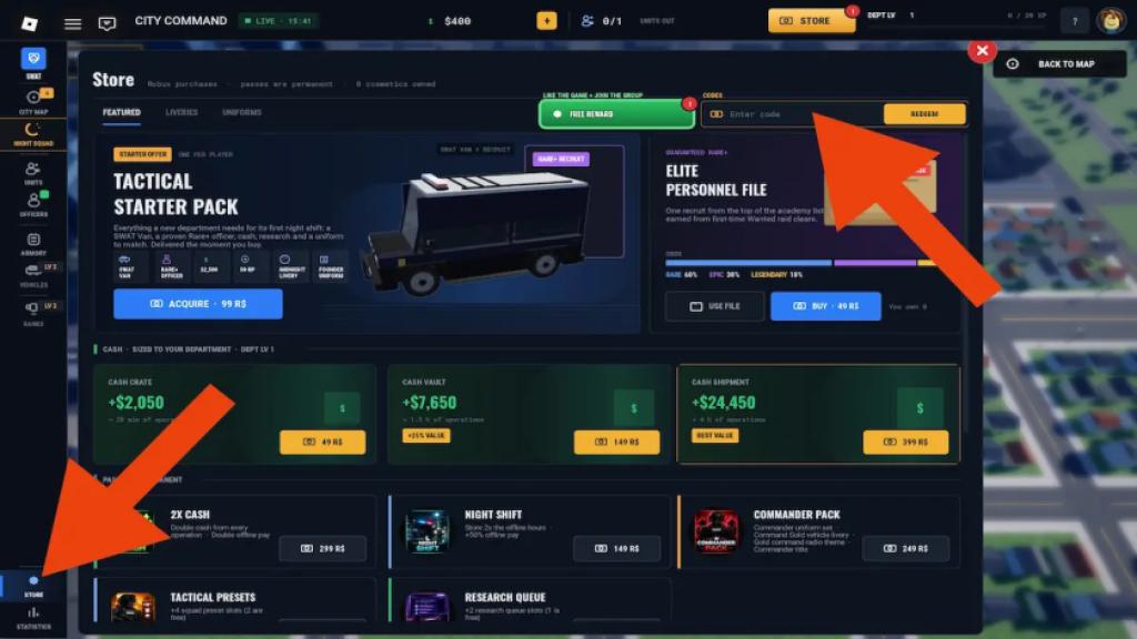 swat manager how to redeem codes