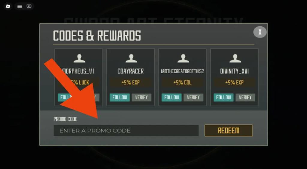 sword art eternity how to redeem codes
