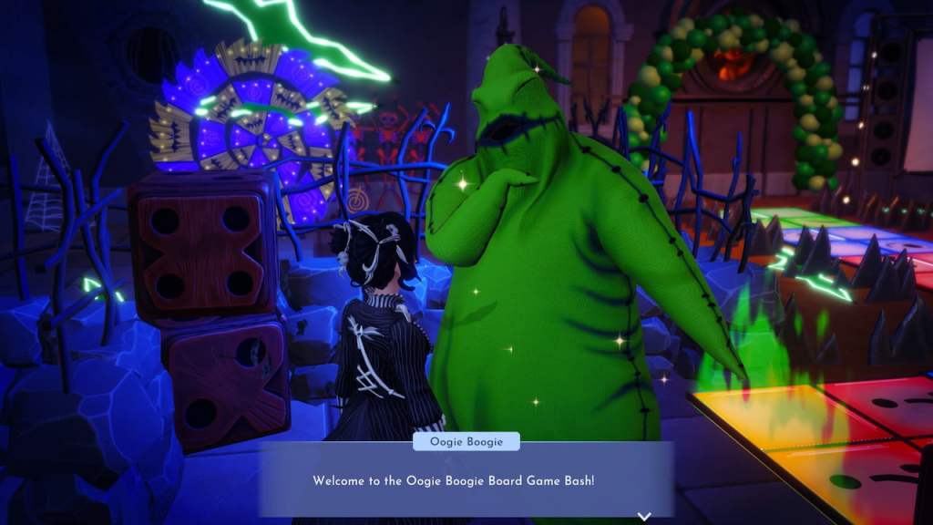 Talking to oogie boogie in disney dreamlight valley