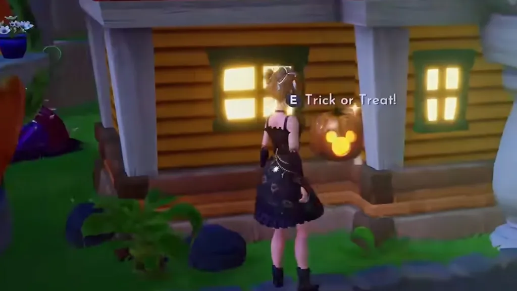 Trick-or-Treating at mickey's house in Disney Dreamlight Valley