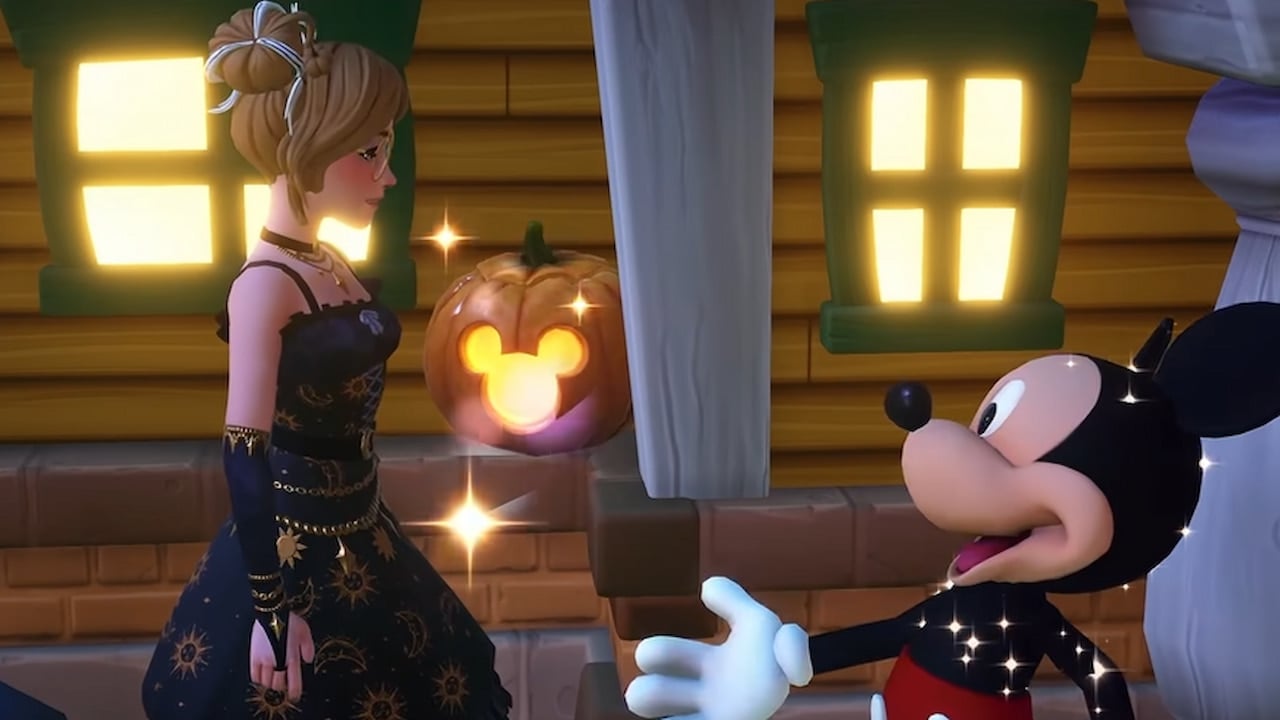 Trick-or-treating with mickey in disney dreamlight valley