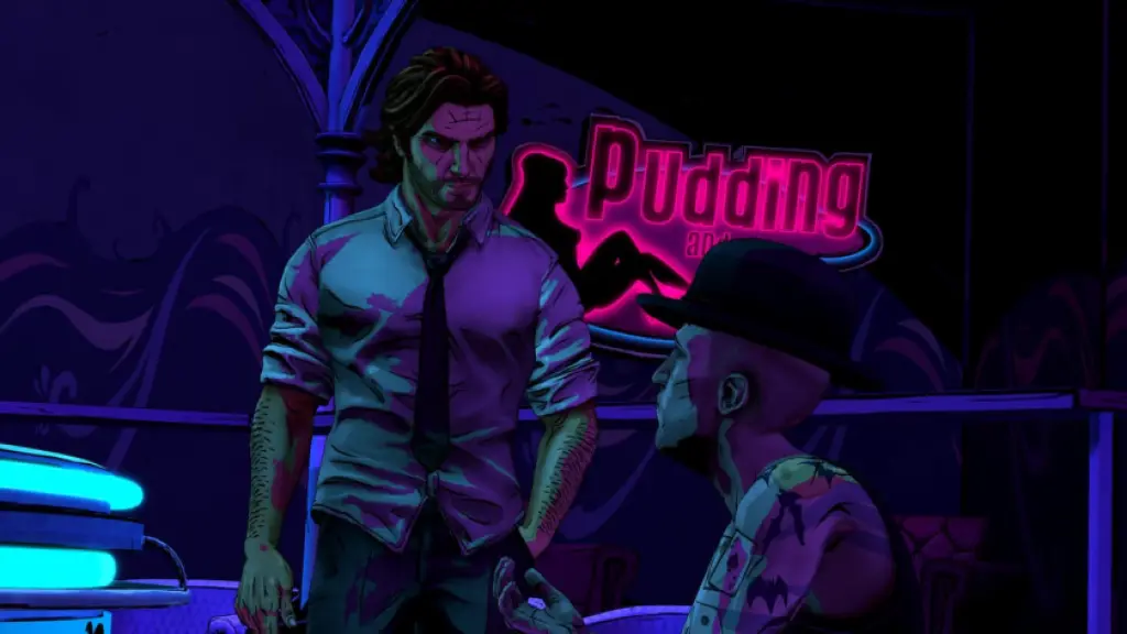 Bigby Wolf in a night club in The Wolf Among Us Remastered.