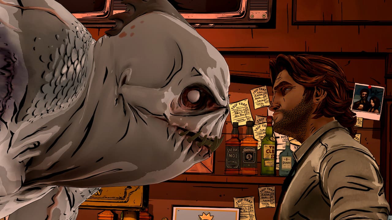 Bigby Wolf during a bar fight in The Wolf Among Us Remastered.