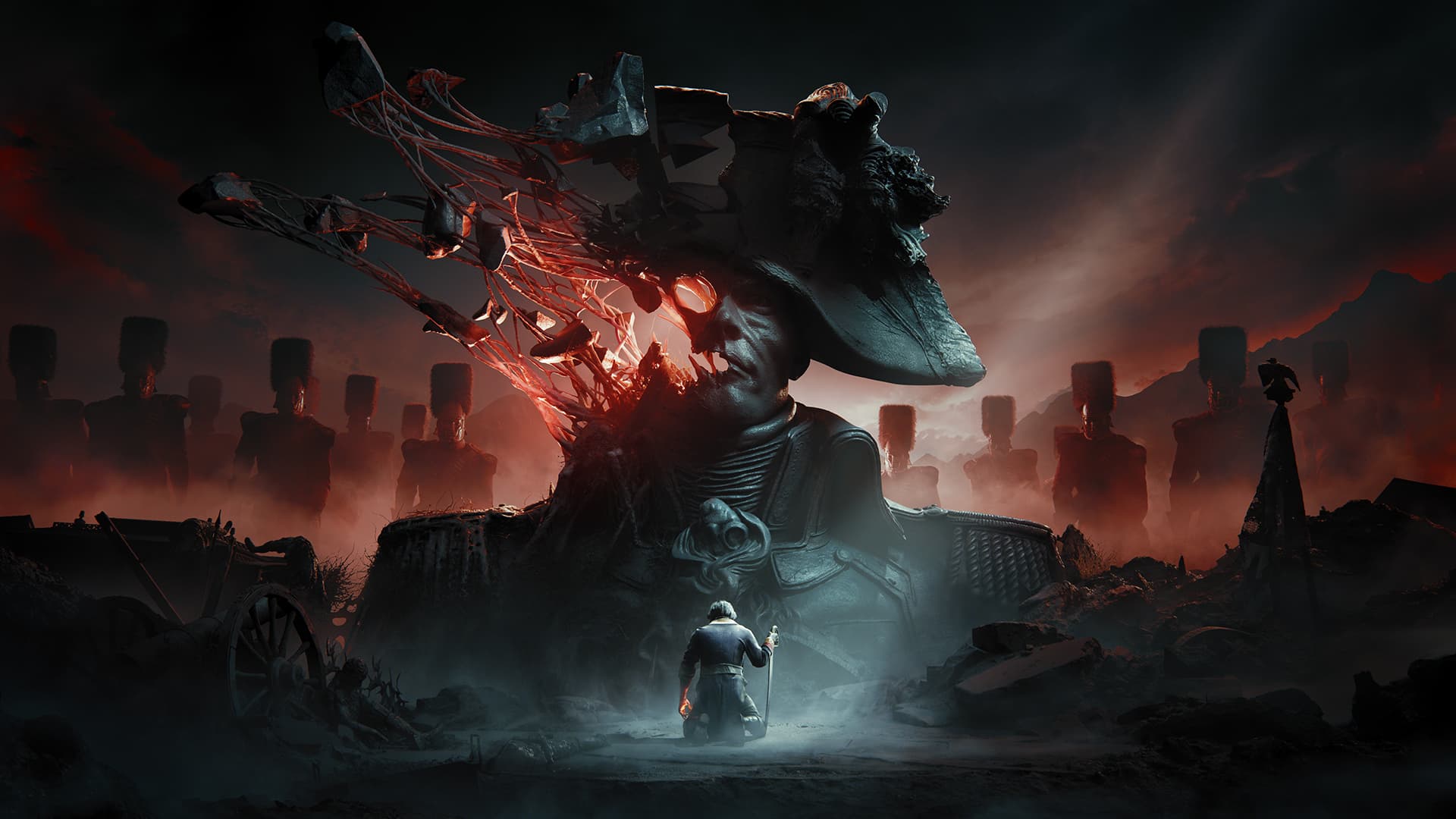 Napoleonic general as a monster above a strange field in Valor Mortis.